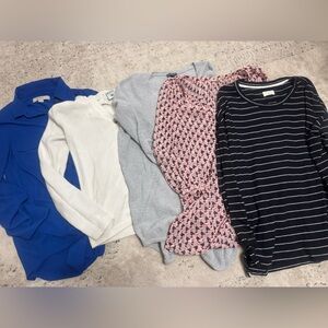5 Women’s Tops Loft Express Caslon Columbia Lou & Grey Size Small